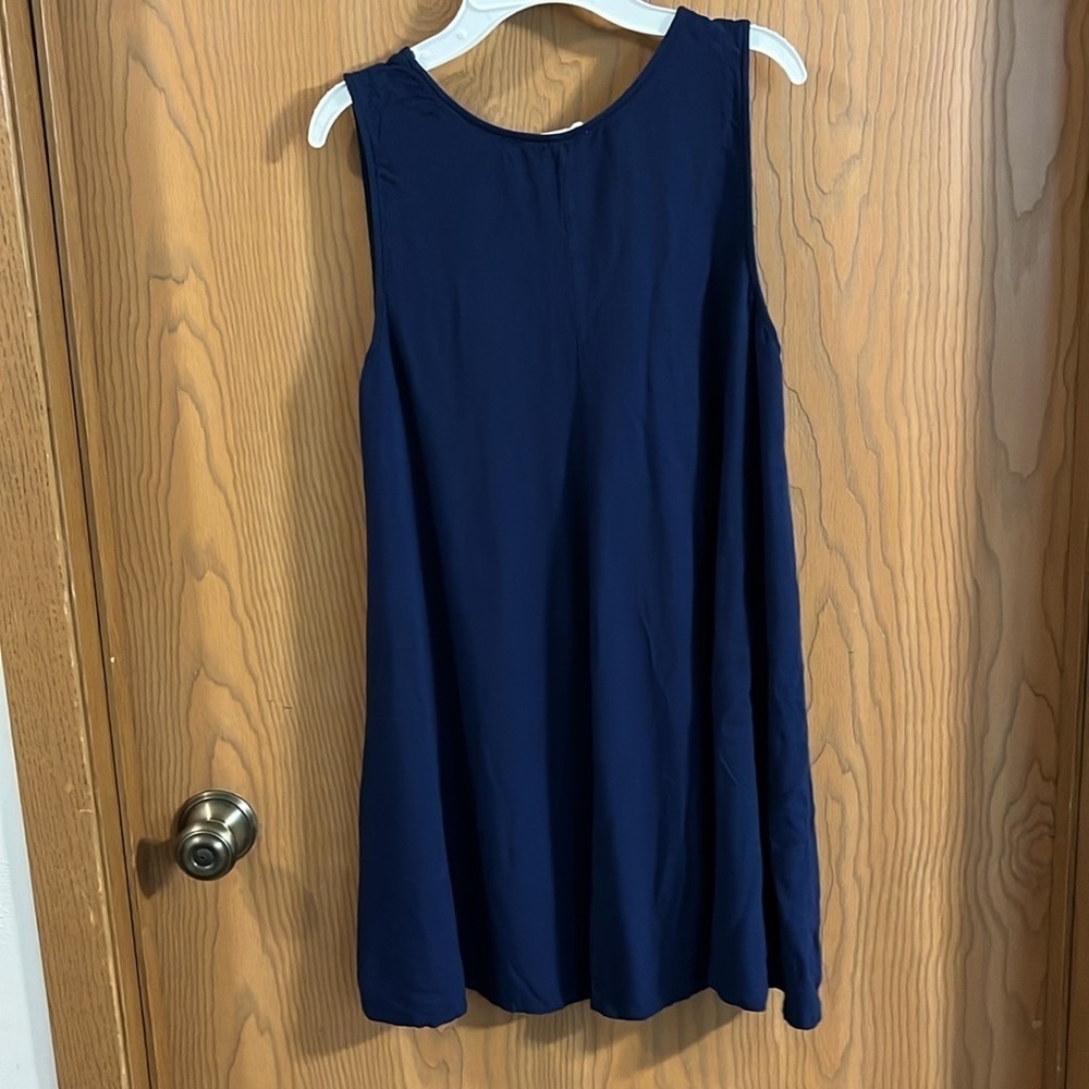BB Dakota Kenmore Navy Blue Swing‎ Dress Medium - Picture 8 of 9